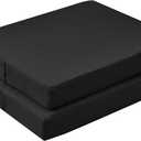 GUHER Outdoor Chair Cushions Set of 2, Waterproof Patio Cushions for Outdoor Furniture with Ties and Hidden Zipper, Memory Foam Outdoor Seat Cushion, 18.5"x16"x3", Black