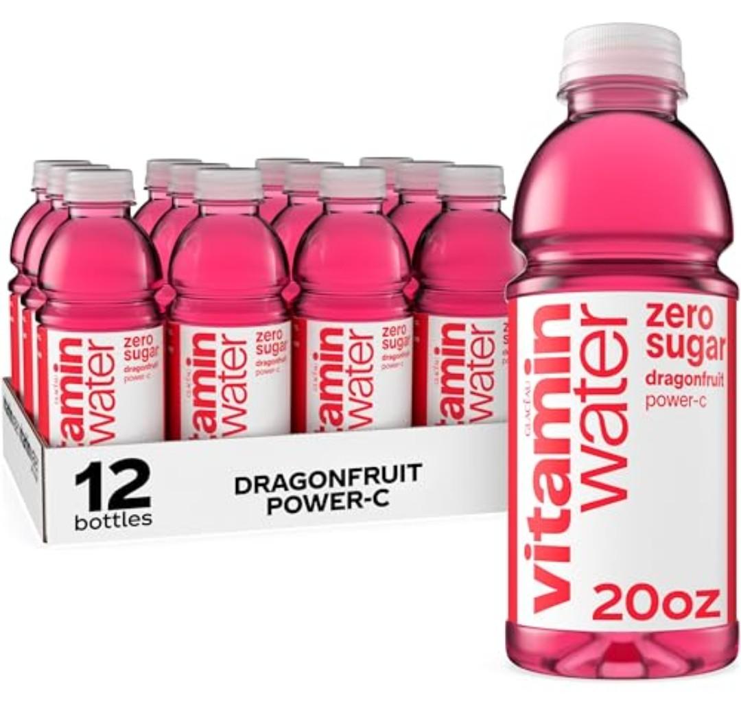 vitaminwater zero sugar power-c, electrolyte enhanced water w/vitamins, dragonfruit drinks, 20 fl oz (Pack of 12), BBD Feb 9, 2026