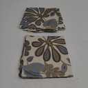 Set of 2 Jacquard Tropical Leaf Pattern Throw Pillow Covers Decorative Pillowcase 20X20 Inches,Blue Cream