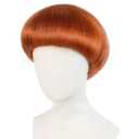 JoneTing Ginger Mushroom Wig Copper Bowl Cut Wigs Men 60s+Hair Cap for Halloween Orange Brown Party Wigs Short Red Browned Funny Wig for Man Bob Hair With Bangs for Christmas Cosplay Costume