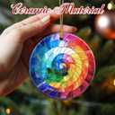 Christmas Ornaments, 2.8 Inch Ceramic Hanging Ornament, Christmas Tree Ornaments, Xmas Decorations, Holiday Decorations, Holiday Party Gifts, and Xmas Gift Ideas - Rainbow Spiral