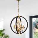 Inori Matte Black/Gold 4-light Chandelier