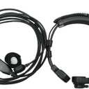 Throat Mic Headset Earpiece with PTT Covert Air Acoustic Tube for Motorola XPR3500E XPR3500 XPR3300E XPR3300 Walkie Talkies
