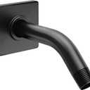Moen S133BL 8-Inch Standard Shower Arm with Modern Square Flange, Matte Black