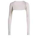 Women's Long Sleeve Shrug Cardigan Open Front Cardigan Short Vest Sun Protection Arm Sleeves, Beige, Size Large