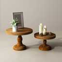 Set of 2 Wood Cake Stand, Rustic Farmhouse Cupcake Stand, Wedding and Birthday Cake Pedestal Stand