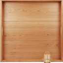 24 x 24 Inches Large Square Cherry Wood Ottoman Tray with Handles, Serve Tea, Coffee or Breakfast in Bed, Classic Wooden Decorative Tray