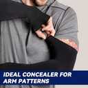 Arm Sleeves for Men Women to Cover Arms with Thumb Holes, Sun UV Protection Arm Warmers, for Volleyball Football Golf (Black)