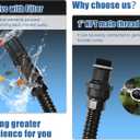 FLUENTPOWER 13FT x 1" Suction Hose Kit with Check Valve, Corrugated Pipe 13ft Long, Water Intake Hose Set, Aspiration Hose for Shallow Well Sprinkler Garden Booster Pump with 1 Female Inlet (13FT Plastic Fitting-Black)