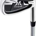 MAZEL Golf Individual Iron 1, 2, 3, 4, 5, 6, 7, 8, 9, Golf Iron with Steel Shafts for Right Handed Golfers (Stainless Steel, Black Silver, 4 Iron, Stiff, Right)
