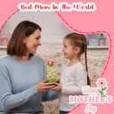 Handmade Crochet Rose Gifts Flower in Glass Dome with LED Light