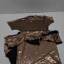 VIDUSSA Sparkly Glitter Dress for Women - One Shoulder Ruched Party Cocktail Tie Waist Bodycon Dresses size S