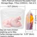 Elkanah Extra Large 116fl oz Silicone Bags Reusable Freezer Bags Silicone Gallon Bag Food Storage Bag|Oven Bags|Sous Vide|Microwave|Oven|Dishwasher safe | 116fl oz, Gallon Bag, Oven Safe, Sous Vide, Microwave Safe, Dishwasher Safe