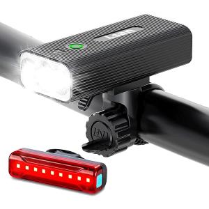 Super Bright Bike Lights for Night Riding,Bike Lights Front and Back,3 LED USB Rechargeable Bicycle Light,Bike Headlight with Power Bank Function,IPX5 Waterproof,3+5 Light Modes