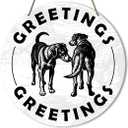 Funny Dog Greetings Welcome Decor Sign, Welcome Sign for Home Front Door Porch, Welcome Home Decor For Outside Entrance Entryway, Housewarming Hanging Decorations Gifts for Dog Owner Lover