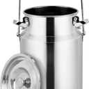 304 Stainless Steel Milk Can with Spigot 1.3 Gallon 5 Liter Metal Water Beverage Drink Dispenser Milk Pail for Milk Oil