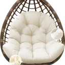 Egg Chair Cushion Replacement, Waterproof Outdoor Hanging Egg Chair Cushion Hammock Swing Chairs Cushions Pads, U-Shaped Thickened Cushions for Hanging Eggs Chairs, 47x33x7 Inches (Cream)