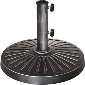 EliteShade USA Umbrella Base Stand Market Patio Outdoor Heavy Duty Umbrella Holder with Concave Radial Pattern,Bronze, 18''x10.04''H
