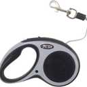 New Retractable Dog Leash (Cord), Ergonomic, Durable and Tangle Free Pet Walking Leash for Dogs Up to 26 lbs, 16 ft(Black)