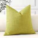 2 x OTOSTAR Linen Throw Pillow Cover Set of 1 Decorative Square Pillowcases Cushion Covers 16x16 Inch for Home Decor Sofa Bedroom Car 40 x 40CM Sage Green