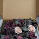 Ling's moment 9FT Flower Garland for Backdrop Decorations - Wedding Arch Flowers, Eucalyptus & Rose, Artificial Floral Garland for Mantle - Sweetheart Table Decor for Beach Reception, Purple (Prpl-deep Plum)