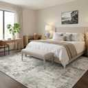 GarveeHome 5x7 Abstract Area Rug, Washable Soft Low Pile Non Slip Accent Rug for Living Room, Bedroom, Dining Room, Modern Neutral Beige Indoor Carpet