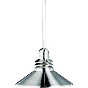 Kichler Grenoble Mini Pendant Light Fixture, Contemporary Kitchen Island Hanging Light with Brushed Nickel Cone Shade, 1-Light 150W Max for Kitchen Island or Dining Room (11" x 8"), 2714NI