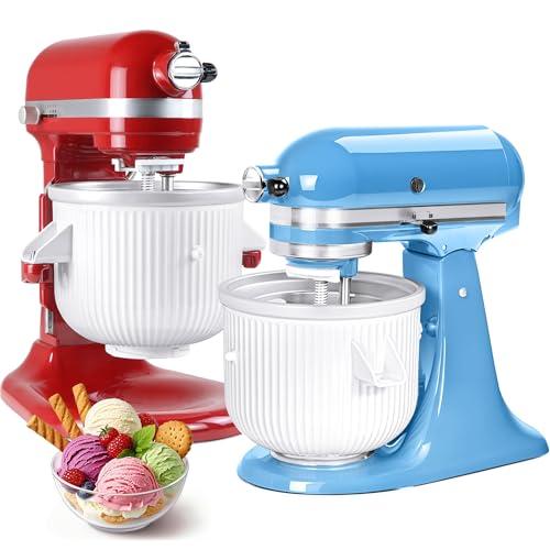 Ice Cream Maker Attachment for KitchenAid Stand Mixer, Compatible with KitchenAid 4.5/5QT/6QT accessories and attachments, 2 Quart for kitchenaid mixer attachments Frozen Yogurt/Gelato Maker
