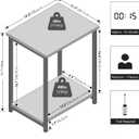 Furinno Simplistic 2-Tier Metal Frame Side Table, Espresso, 1-Pack, Metal Frame