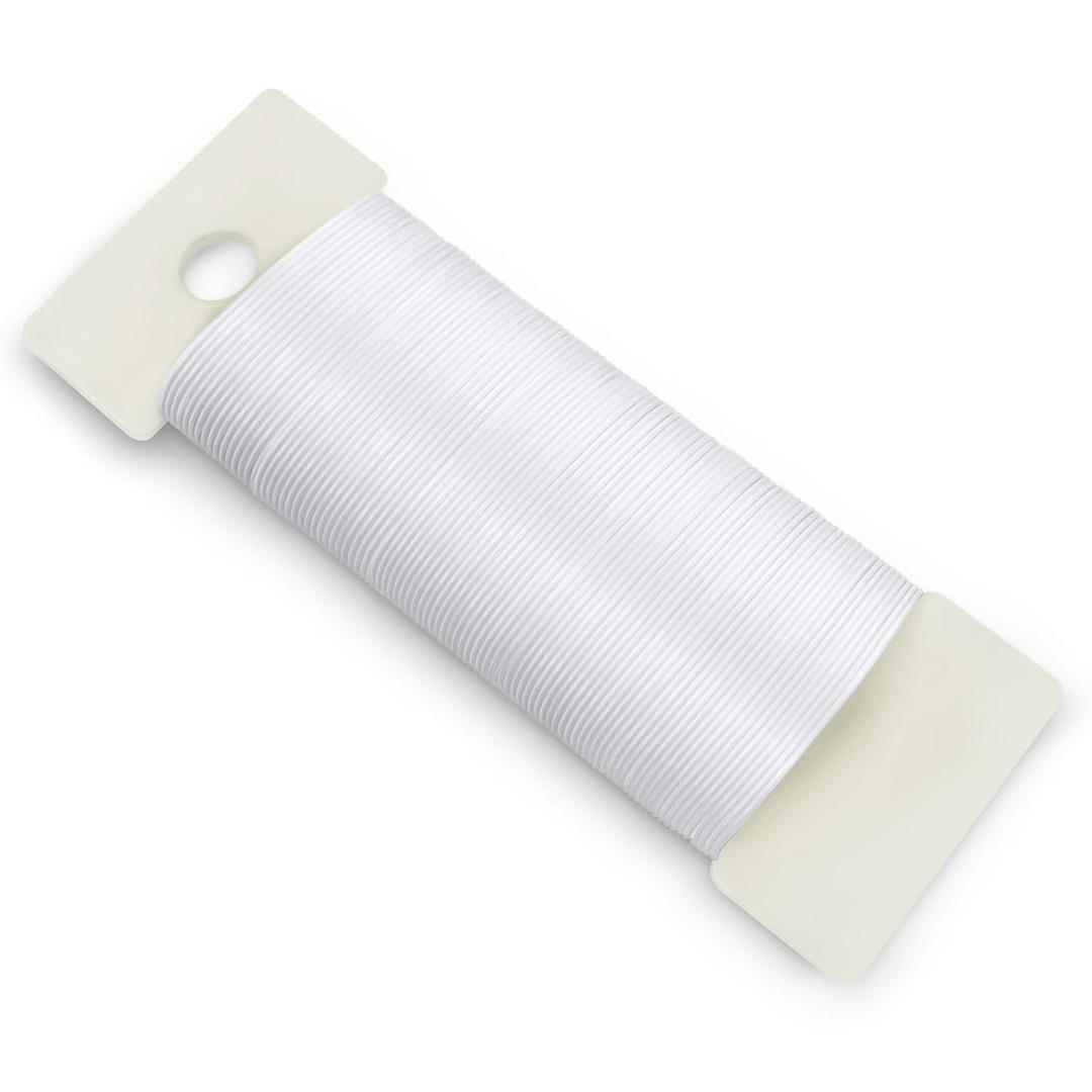 White Floral Wire, 38 Yards 114 Ft 22 Gauge Metal Wire for Crafts, Flexible Wreath Wire Flower Wire, Thin Craft Wire for Ornaments Ribbon Making DIY