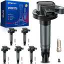 KAX 6-Pack Ignition Coils and Double Iridium Spark Plug Set Compatible with Ford Edge 2011-2014 3.7L, Explorer 2011-2017, F-150, Transit-150/250/350, Flex, Mustang, Lincoln MKS, MKT, MKX, UF553