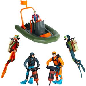 Hiawbon People Models Underwater Swimmers Figurines Mini Divers Figurines Plastic Speed Boat Model ,Set of 6