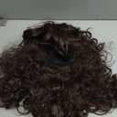 22 Inches Retro Beehive Dark Brown Wigs for Women Long Wavy Wig with Bangs Synthetic Natural Wig for 60s 70s 80s Cosplay,Halloween,Daily Use