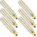 E17 T6.5 LED Tubular Filament Bulb,Dimmable 4W Led Tube Bulbs, 500lm, 2700K Warm White, 40 Watt Incandescent Bulb Equivalent, for Exit Sign Light, Refrigerator, Freezer, 6 Pack
