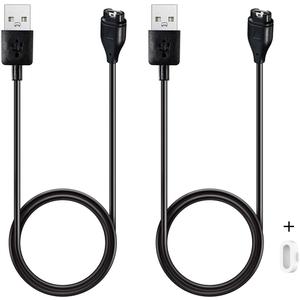 Charger for Garmin Vivoactive 6 5 4 4S 3, Replacement Charging Cable Cord Plus a White Silicone Charger Port Anti Dust Plug for Garmin Vivoactive Smart Watch (2Pack)
