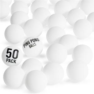 Ping Pong Balls White, Pack of 50, Professional ABS Table Tennis Ball 1 Star 40mm Official Size + Weight, for Training & Practice - Durable High Performance