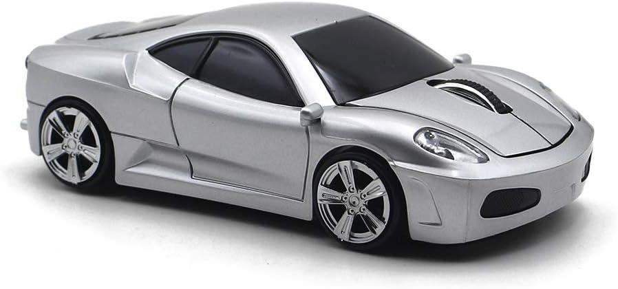 Wireless Mouse Sports Car Mouse Computer Optical Mice for PC Laptop MAC (Silver)