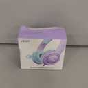 Kids Headphones with Cord for School - Over-Ear 85/94dB Volume Limiter, 3.5mm Jack Foldable Stereo Sound Headset for Toddlers Girls Boy Travel Learning Entertainment Tablet Kindle iPad PC Purple Green