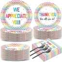 200pcs Thank You Plates Napkins We Appreciate You Party Tableware Set Teacher Appreciation Dinnerware Be Thankful to Teacher Mother Doctor Paper Plates for Congrat Graduate Decor Supplies Serve 50
