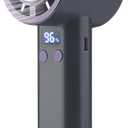 Portable Handheld Turbo Fan, 5 Gear Adjustable Portable Silent Mini Bladeless Electric Fan with Insatnt Cooling, Battery Operated, Up to 10 Runtime, Perfect for Travel, Office, Beach or Outdoor，Gray