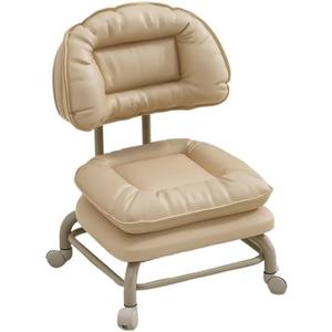 Home Living Household Pulley Low Stool Fashionable Chairs Bedroom Chair with Backrest Living Sofa Stool(Khaki)
