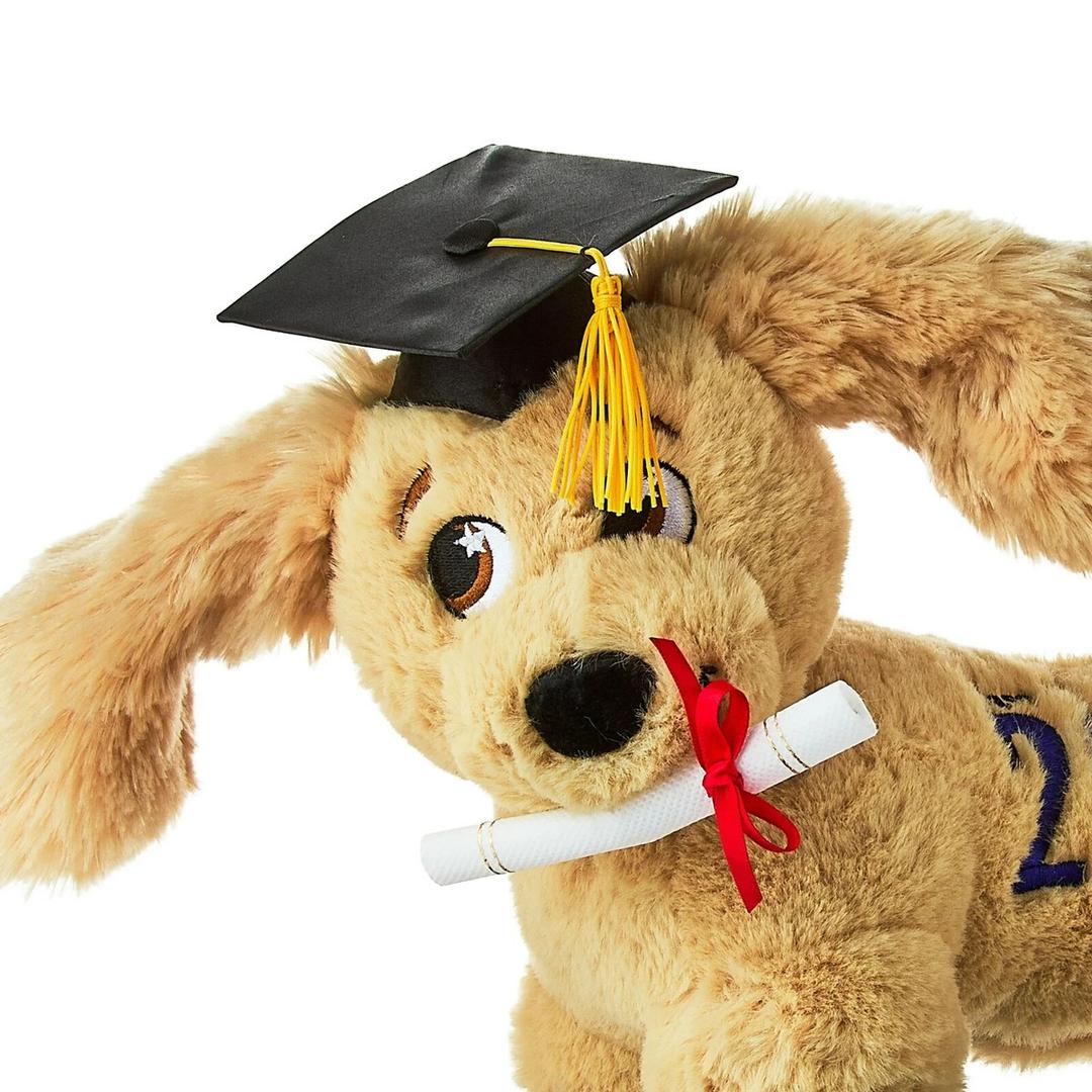 Graduation Plush Dog With Cap And Diploma – Perfect Gift For Celebrating Academic Achievements