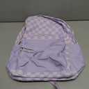 CAMTOP Backpack for Teen Girls Corduroy Bookbags Elementary Middle High School School Bag Lightweight Women Travel Casual Daypacks (Purple White Grid)