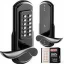 Elemake Mechanical Door Lock with Handle, Left Handed Keyless Entry Door Lock with Keypad, Combination Door Lever Lock - Not Deadbolt (MKS04L)