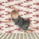 Red Lobster Baby Crib Sheets for Boy Girl 52"x28" Nautical Marine Animal Soft Snug Fitted Crib Mattress Cover Neutral Sea Beach Summer Nursery Baby Sheet for Standard Crib and Toddler Mattress (One size)