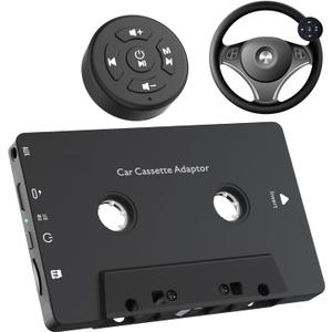 Car Audio Bluetooth 5.1 Cassette Receiver, Cassette Bluetooth Adapter for Car Tape Player, Wireless Cassette Aux Adapter with Hands-Free Calling, Compatibility with Smartphones, Tablets, MP3, TF Card