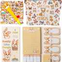 School Supplies for Girls, Cute Corgi Stationery Set with Pencil Case, Pens & Sticky Notes Set, Corgi Gifts Party Favor for Girls Stationery School Office Supplies (Corgi)
