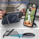 for iPhone 15 Case & iPhone 14 Case with Screen Protector+Lanyard Wrist Strap,Magnetic Translucent Matte Rugged Slim Phone Cover Built in Invisible Kickstand [Fit for MagSafe],Black