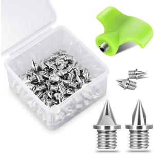 1/4 Inch Track Spikes, 100 Pieces Steel Track Shoe Spikes Replacements and Spike Wrench for Sports Running Track Shoes