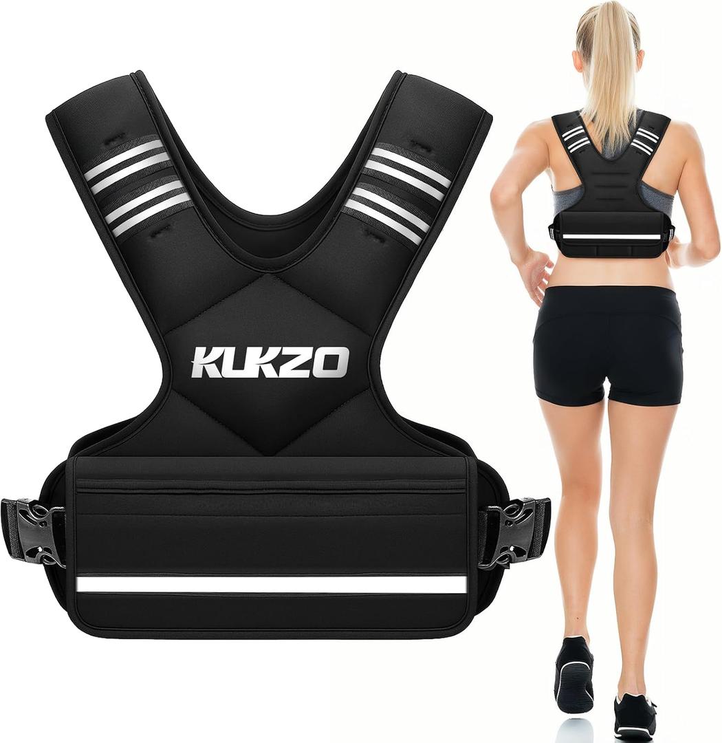 Adjustable Weighted Vest Women/Men, 6-12lb/12-18lb/20-32lb Weight Vest with 6 Ironsand Weights for Strength Training Rucking Running Walking Fitness Workout